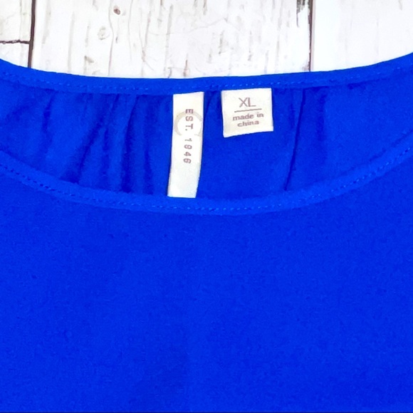 Cato Cobalt Blue XL bell sleeve ruffle top - Picture 3 of 3